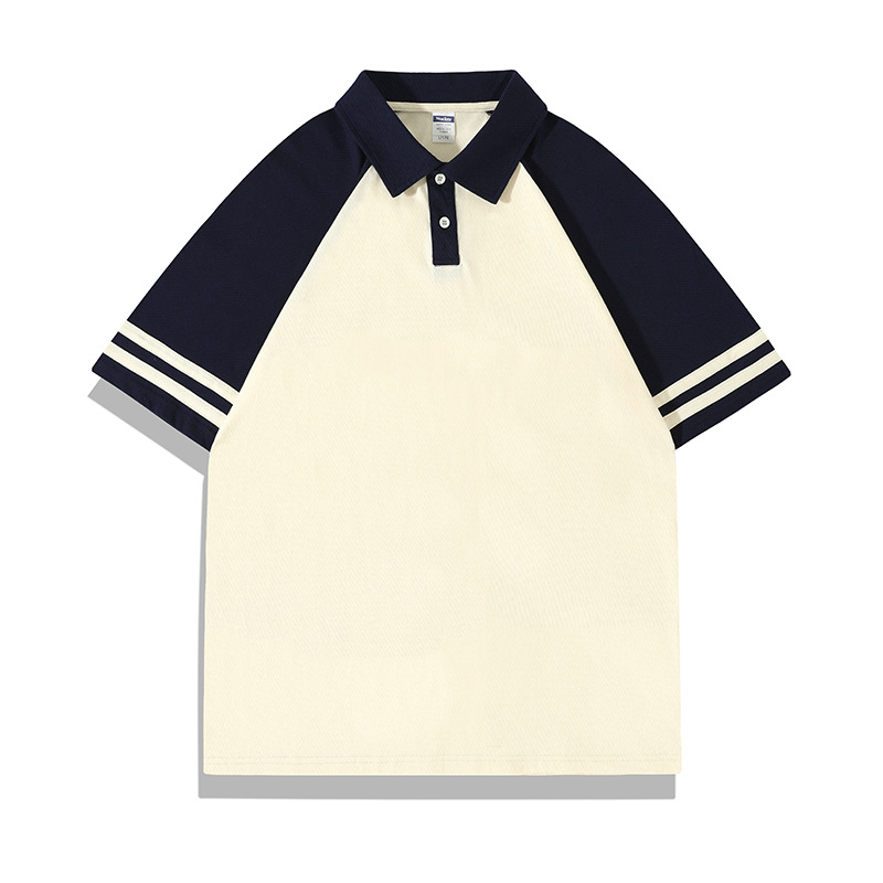 Camiseta de media manga con hombros caídos de algodón puro, polo de solapa raglán, ropa de clase de marca de moda, camisas publicitarias, ropa de trabajo, camisas culturales, personalización