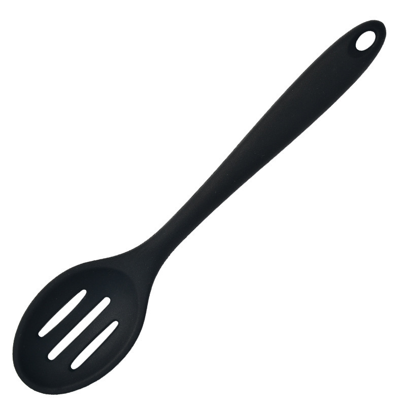跨境硅胶小勺耐高温辅食烹饪勺硅胶漏更密更厨房餐具小汤勺沙拉勺|undefined