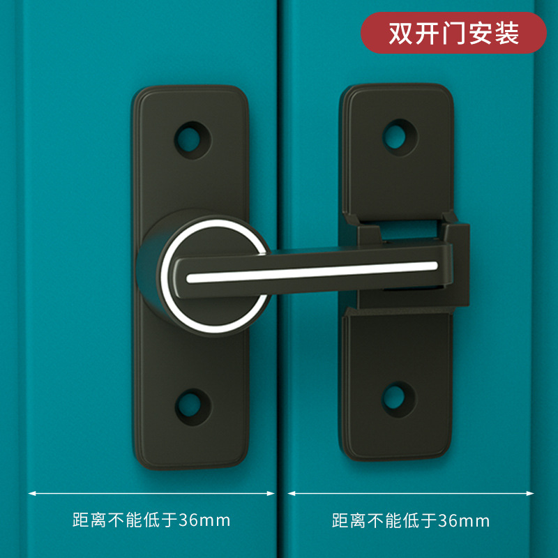 Perno de puerta sin perforaciones perno de la hebilla de la puerta cerradura de la puerta deslizante de 90 grados cerradura del baño hebilla cerradura de la puerta deslizante