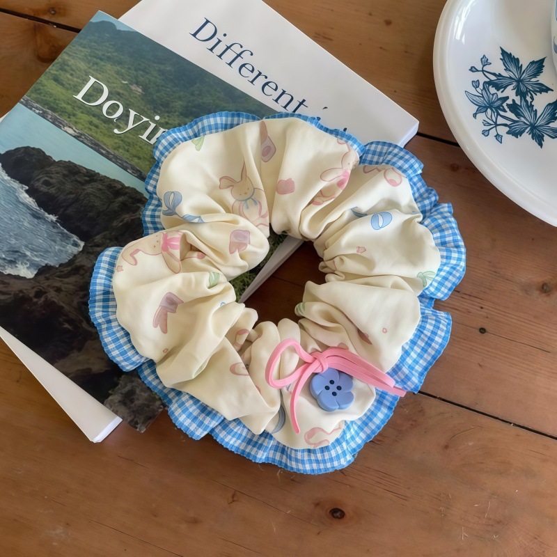 Botón borde de encaje anillo de cabello de intestino para mujeres 2025 nuevo cabello de cabello de alta resistencia cabello de banda de goma duradera