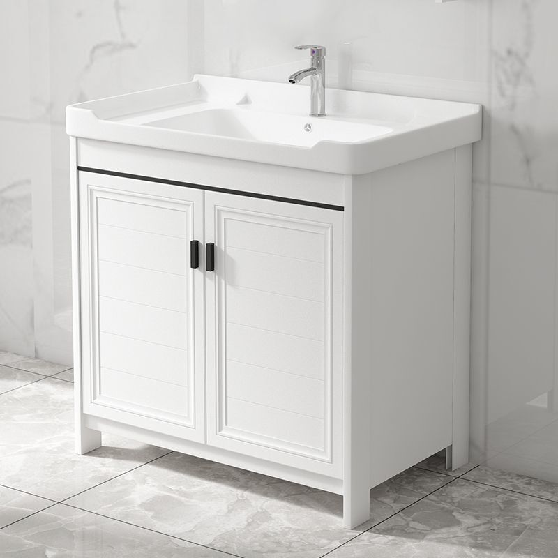 Floor-Standing Bathroom Cabinet Washbasin Balcony Sink Cabinet Combination Space Aluminum Ceramic Basin Bathroom Washbasin