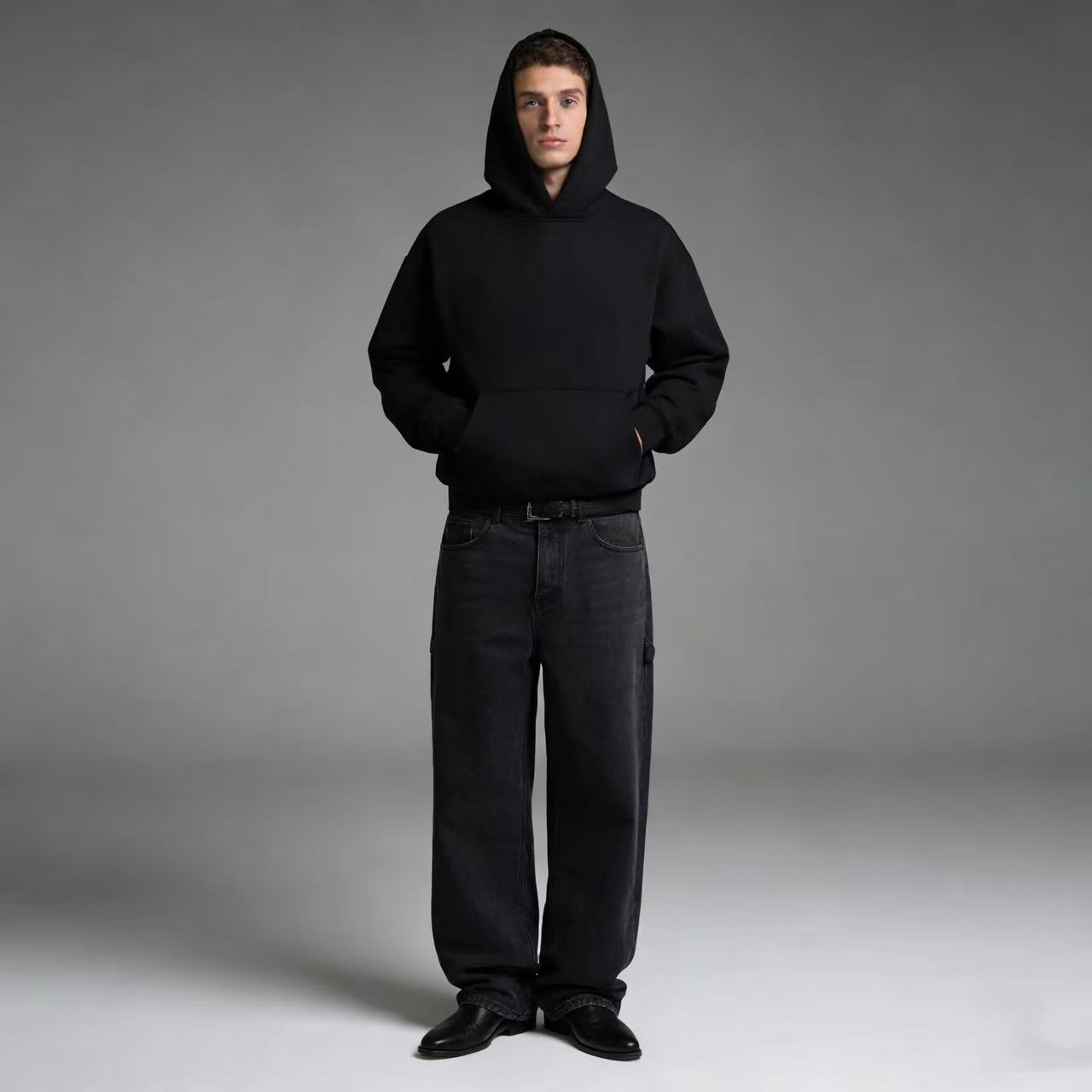 Men's Clothing Retro Style Jeans, High Street Wide Leg Loose Straight Leg With A Stylish Drape._mkmklike.com