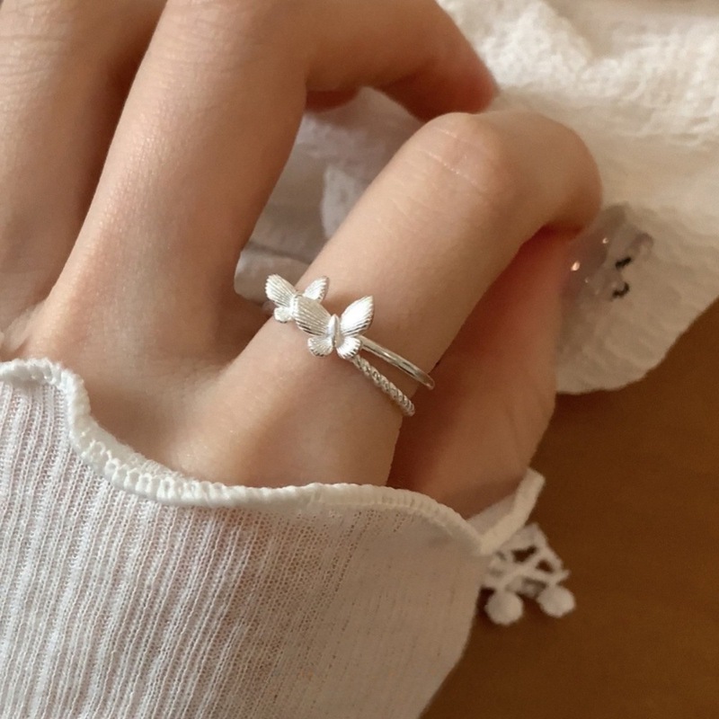 S925纯银素圈戒指女简约小众轻奢高级感ins风不掉色开口指环批发|undefined