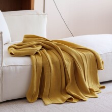 美式复古纯色针织盖毯亚马逊装饰搭巾blanket跨境新款样板间民宿
