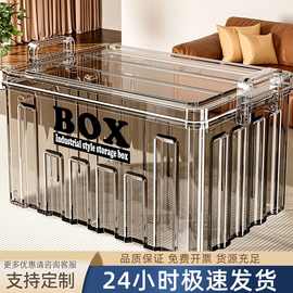 收纳箱透明家用大容量衣服玩具被子储物箱客厅卧室专用带盖整理箱
