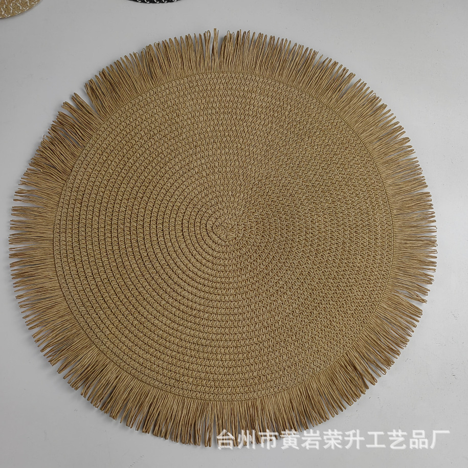 流苏花边北欧编织歺垫
