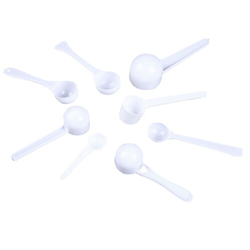 Manufacturer plastic small spoons, multi-style milk powder spoons, wholesale kitchen baking measuring spoons with milliliter scale, can be printed with LOGO