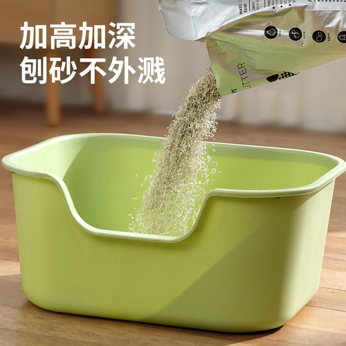 Large thickened semi-enclosed cat litter box open cat toilet cat pet supplies cat litter box cross-border wholesale