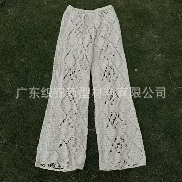 复古镂空刺绣粗棉布料面料满幅服装长裤时装国风  Y8665