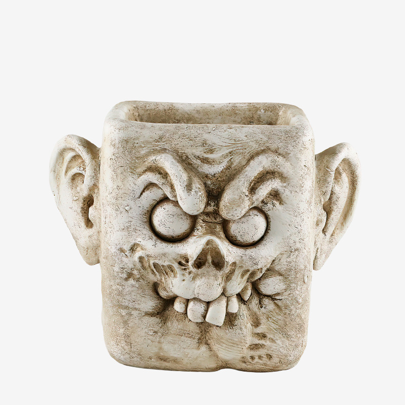  New Halloween Funny Clown Expression Resin Flower Pot Home Desktop Balcony Fleshy Potted Small Ornaments
