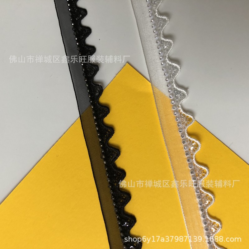 源头厂家供应纱带水溶花边 珠片花边 拼接花边单耳朵花边现货供应