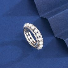 日系轻奢微镶珍珠戒指女冷淡时尚气质食指指环简约个性百搭戒指