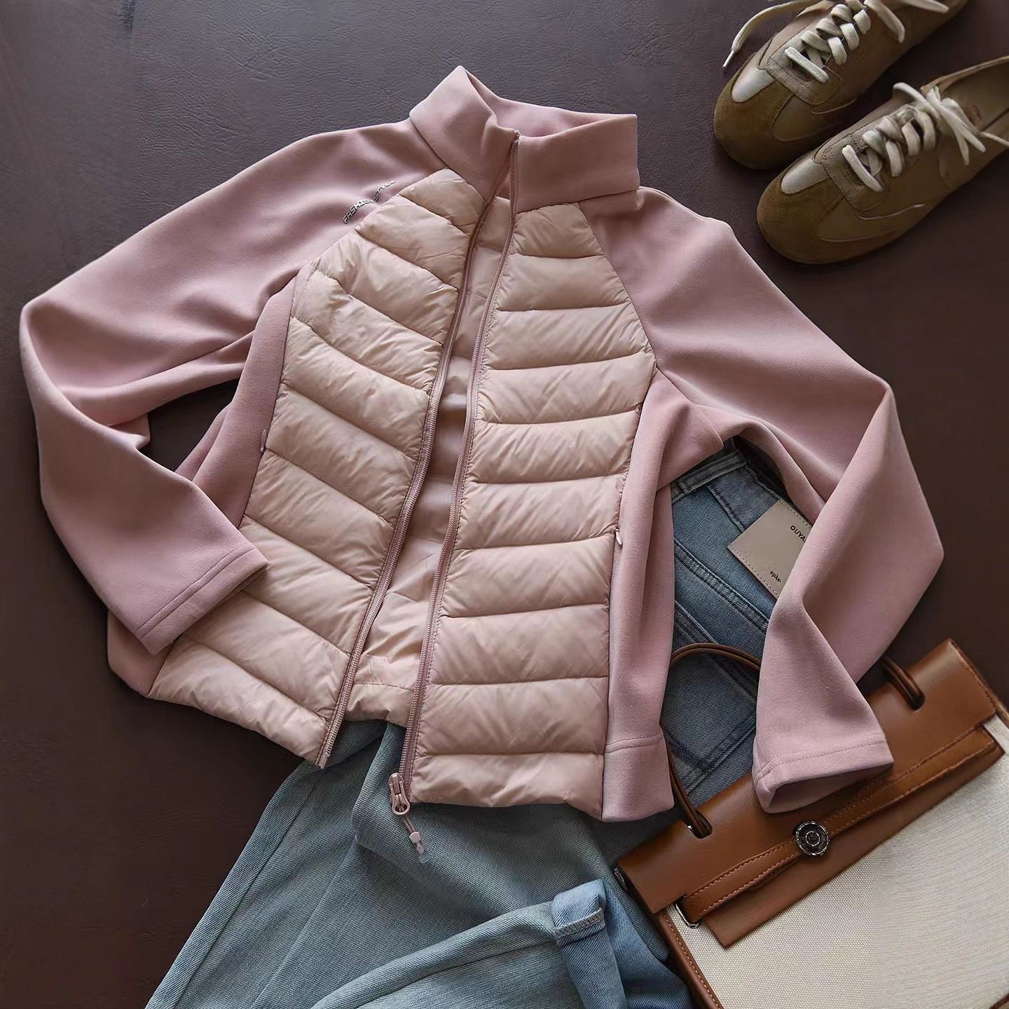 LuLu同款冬季潮牌新国标90鸭绒户外运动立领羽绒服女短款纯色外套