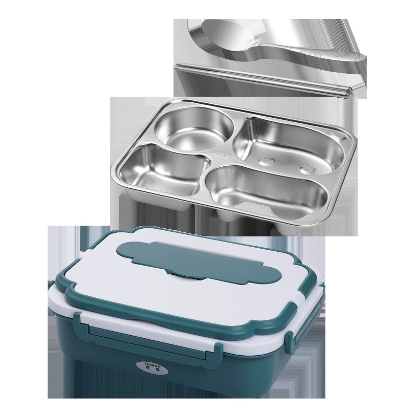 Электрический ланч-бокс из нержавеющей стали 304, не требует заливки воды, нагревание от сети, портативный ланч-бокс, автомобильный ланч-бокс, термостойкий