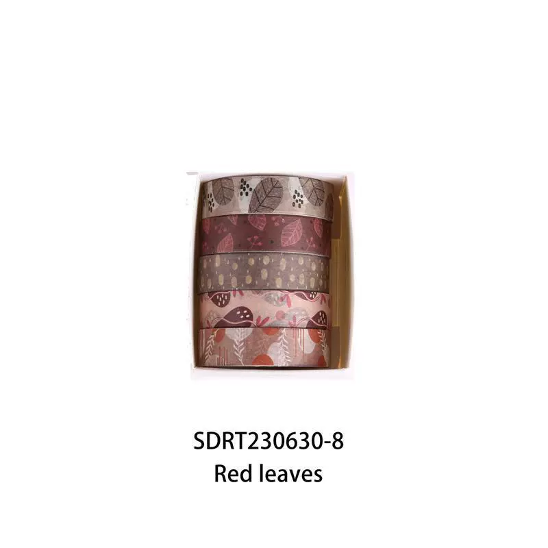 Washi tape set Mori Mori, 1 cm × 2 m 5‑rolls, retro decorative patterns