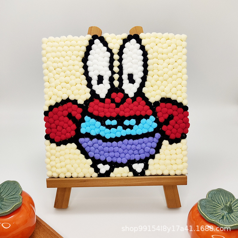 DIY ヘアボール絵画手作り材料パッケージクリエイティブ子供の漫画アニメーション装飾絵画ステッカー絵画屋台卸売|undefined