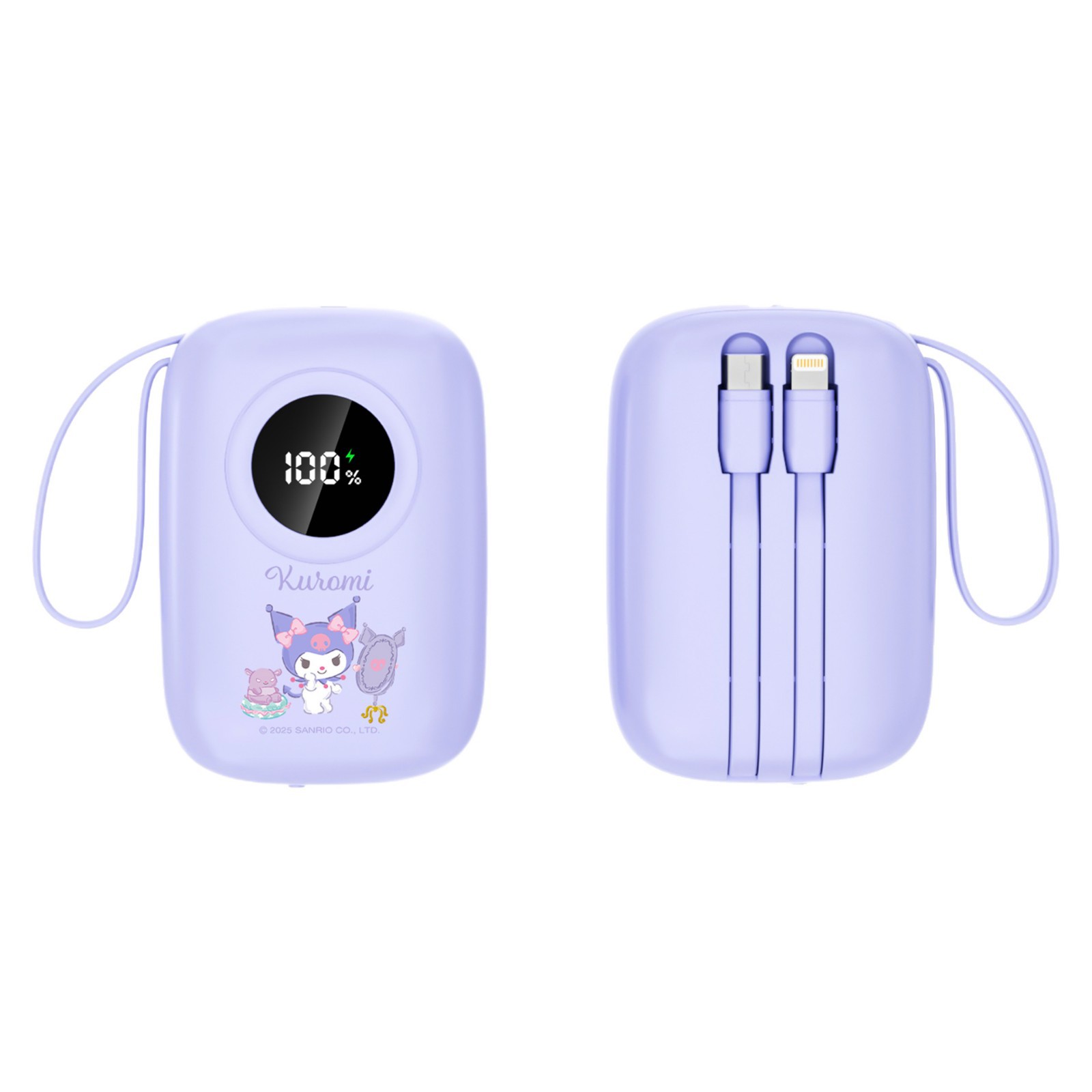 산리오 22.5W 고속충전 보조배터리 10000mAh 휴대용 충전기 LED 잔량표시 쿠로미