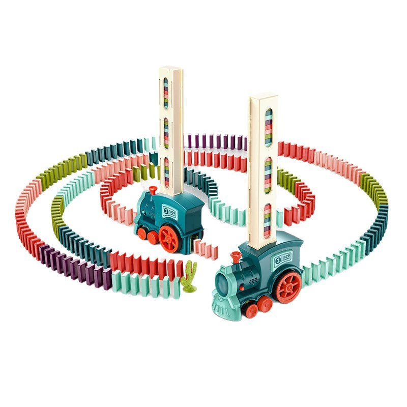 Children's constructor, automatic dominoes, electric electric car, train, smart toy, (Cross-border trading)