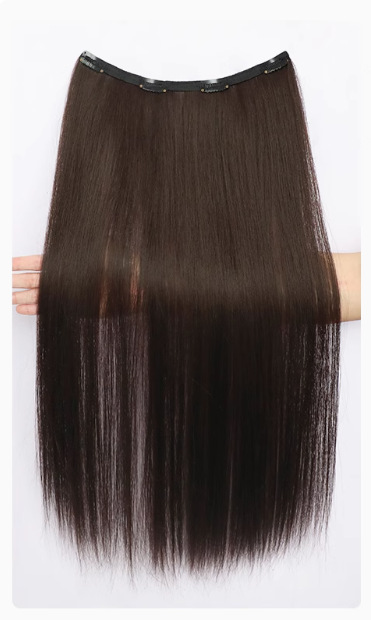 부드럽고 순수한 욕망 블랙 롱 스트레이트 얇은 스타일 [다크 브라운 55cm]