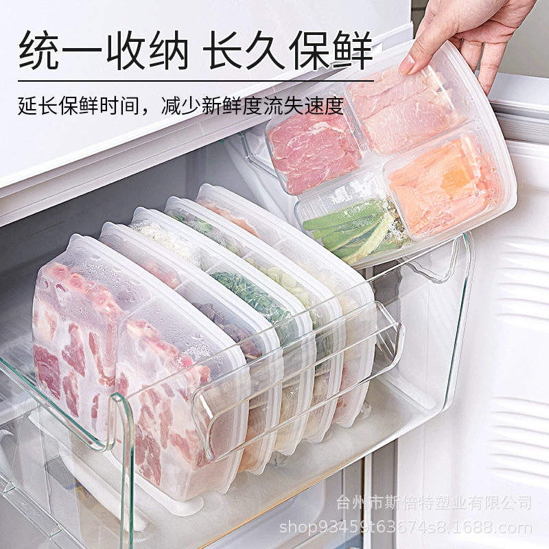 Simple food bento box for refrigerator packing food fresh storage box practical partition with lid fresh storage box