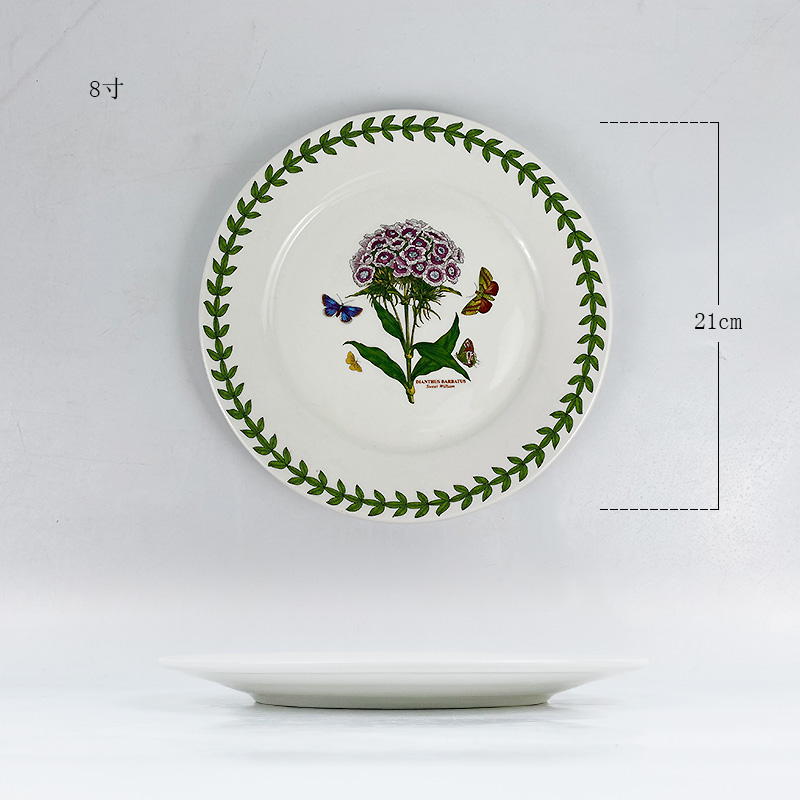 8인치 21cm 평판 - 패랭이꽃