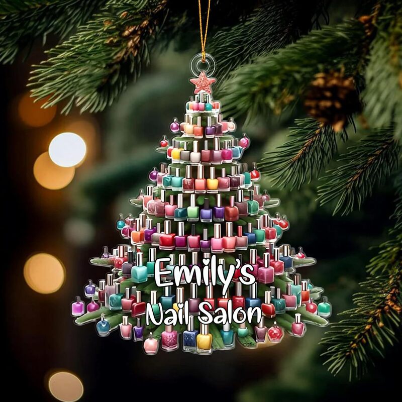 Cross-Border New Product Nazenti Artist Christmas Decorations Personalized Salon Manicure Polish Christmas Ornaments