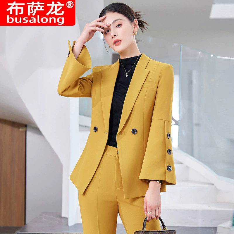 Новый стиль busalong busalong женский длинный рукав профессиональный костюм брюки костюмный комбинезон женский 8100
