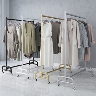 Light luxury hanger clothing store display rack women's clothing store floor-to-floor clothes shelf wholesale hanger mobile with wheels