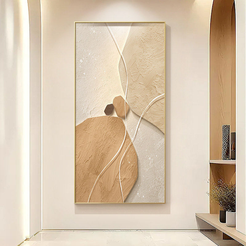 Cream-Style Entrance Decorative Painting, Stone Fortune Abstract Wall Art for Entryway Facing the Door, 2026 New Model Corridor Painting Cream-Style Entrance Decorative Painting, Stone Fortune Abstract Wall Art for Entryway Facing the Door, 2026 New Model Corridor Painting