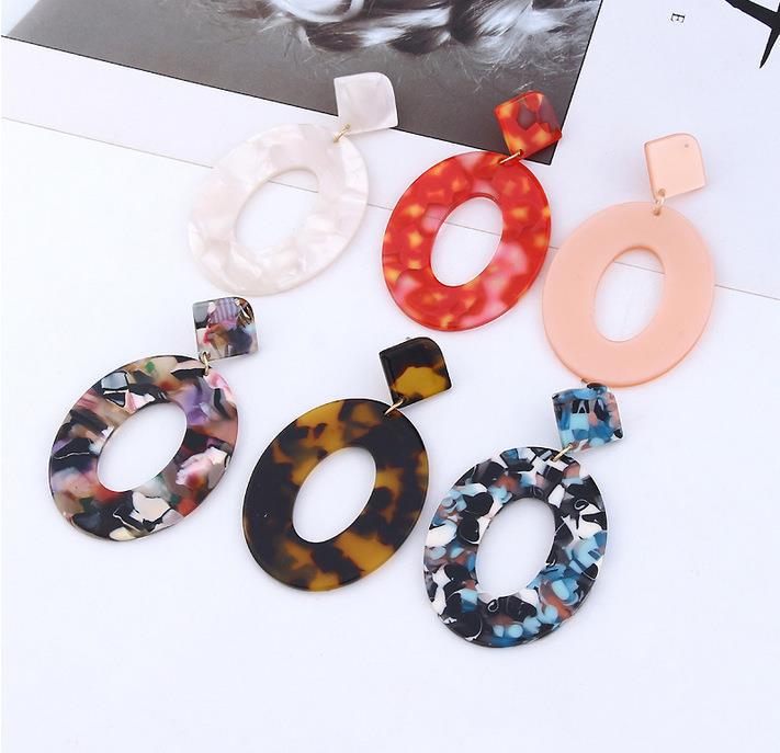 1 Pair Elegant Streetwear Oval Acetic Acid Sheets Drop Earrings display picture 2