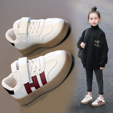 童鞋女童春秋款2025新款皮面儿童板鞋运动小白鞋中大童男童德训鞋