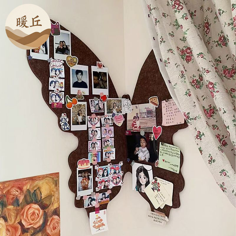 厂家供应蝴蝶毛毡板展示墙装饰创意墙面留言板拍立得相片墙手工