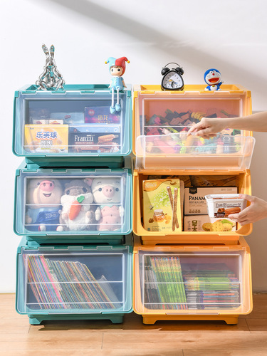 Starlight Toys Front-Opening Transparent Lid Children's Storage Basket Baby Snack Organizer Box Storage Cabinet