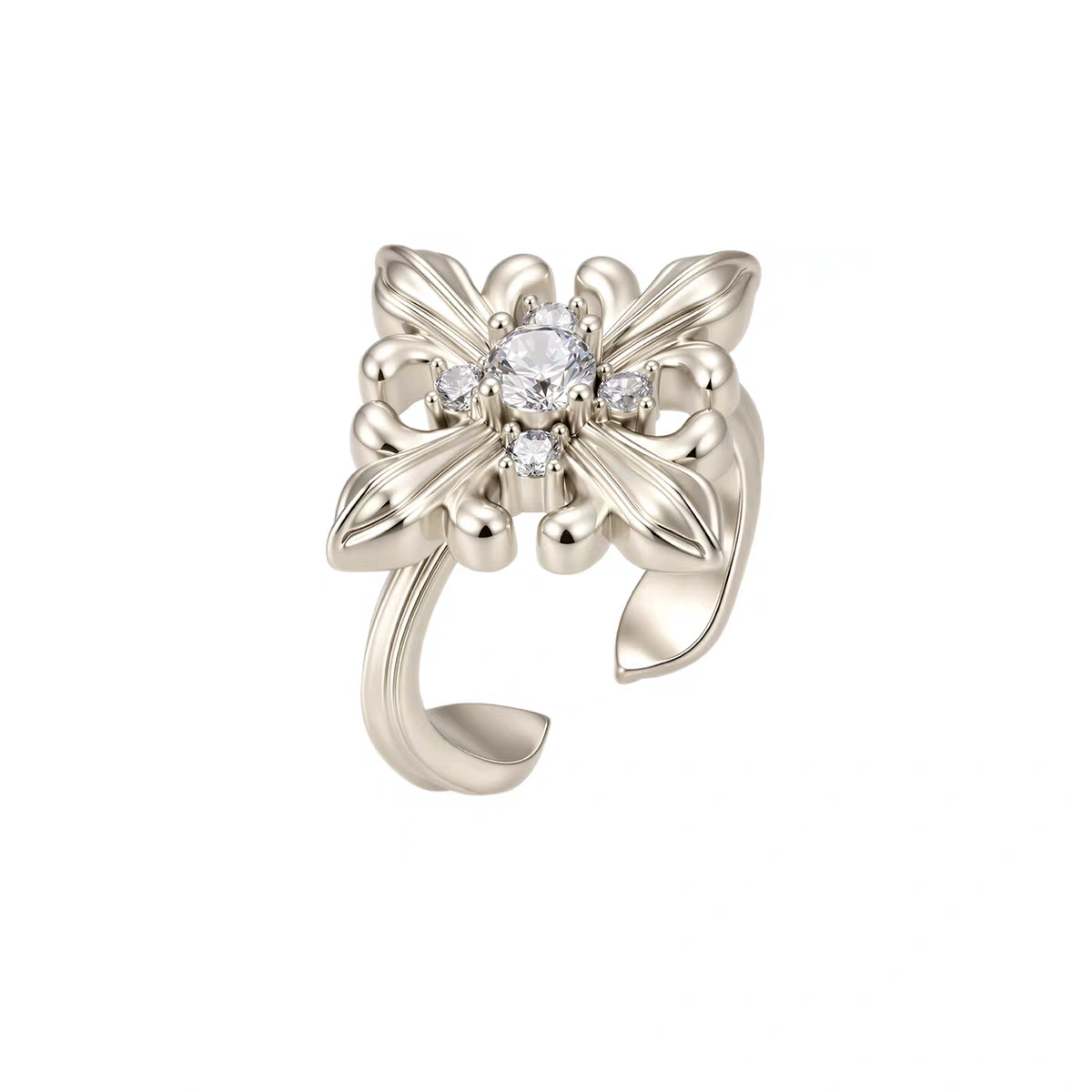 (Wholesale), square adjustable retro ring, jewelry, light luxury style