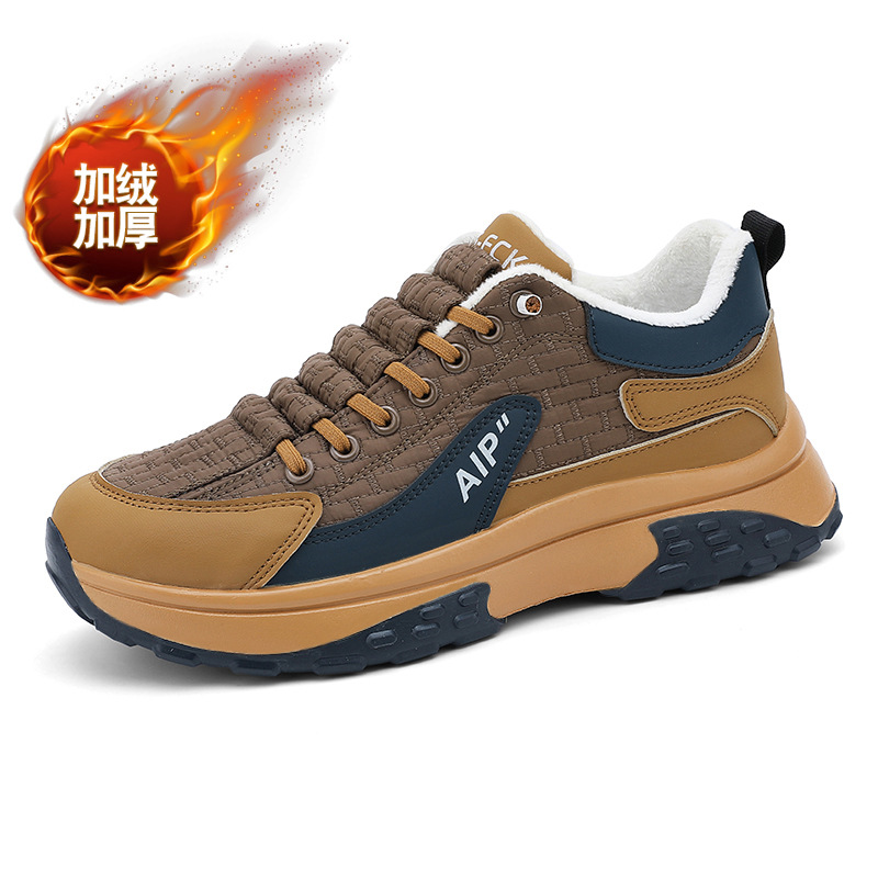 Zapatos de trabajo para hombres invierno 2024 nuevos deportes casuales con suela gruesa, zapatos de trabajo de patel y zapatos de algodón