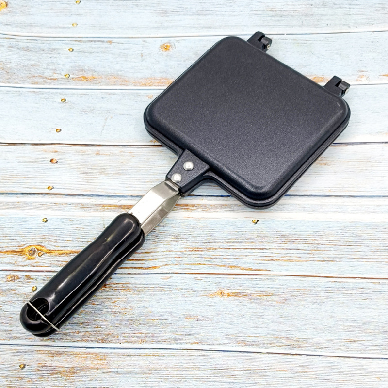 Hogar de gas a la parrilla sándwich tostado molde de doble cara sartén de filete desayuno pan frito huevo antiadherente sartén de gas