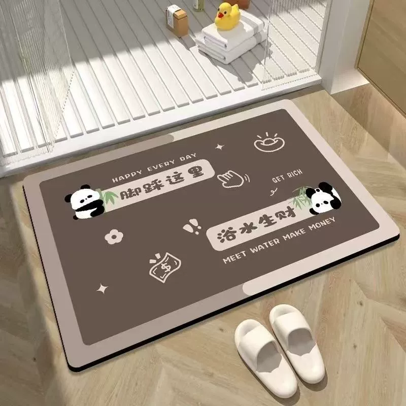 Впитывающий коврик для ванной комнаты с рисунком, нескользящий коврик для ванной комнаты, пятностойкий коврик для ног из диатомовой грязи, мягкий силиконовый коврик для домашней двери