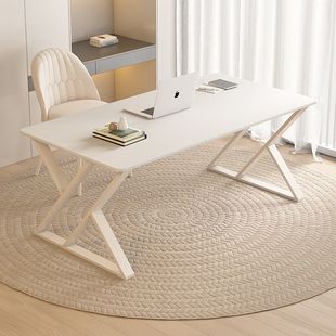 Cream Style Pure White Rock Board Desk Desktop Computer Desk Office Desk Light Luxury Modern Simple Bedroom Home Study Table