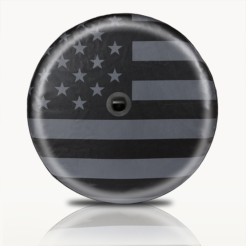 Suitable for Wrangler with Camera Hole Tire Cover American Flag Spare Tire Cover Trailer Suv Truck Cross-Border Explosion