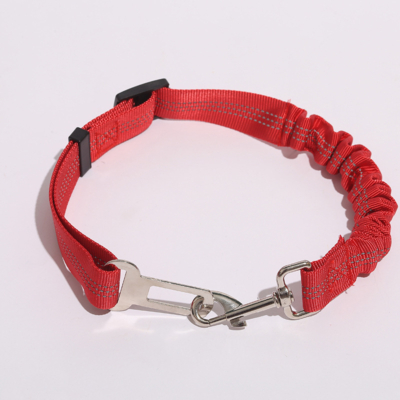 Accessoires pour animaux de compagnie : ceinture de sécurité auto élastique réfléchissante, laisse de sécurité pour chien._voghion.com