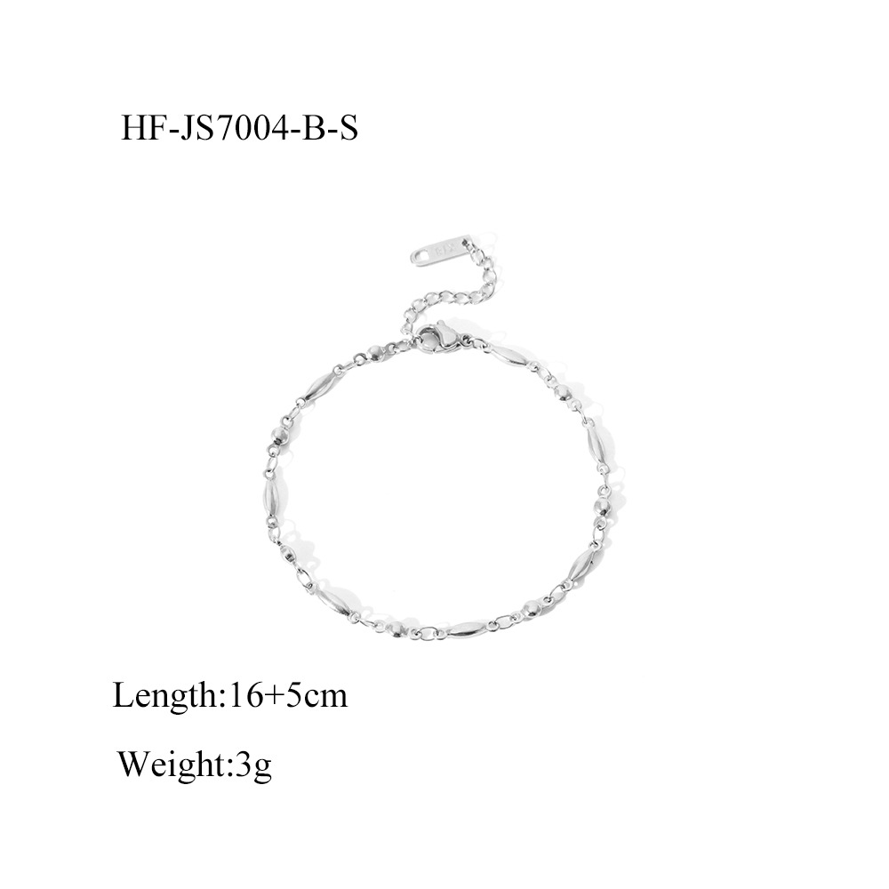 Exclusividad transfronteriza para INS Minimalista Cadena de semillas de melón de 18 quilates Collar de todo fósforo Conjunto de pulsera Fábrica de joyas al por mayor