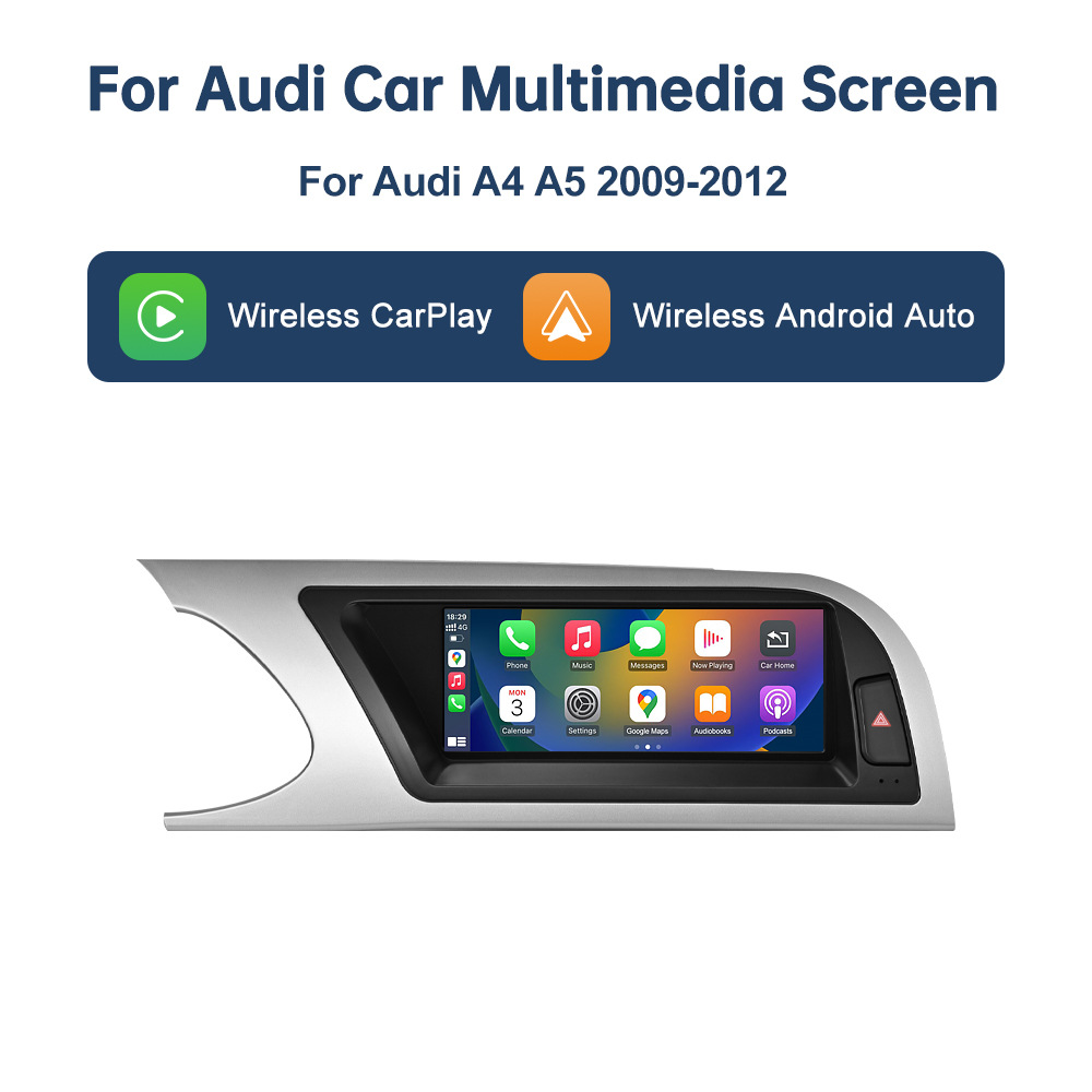 8.9 inch wireless CarPlay display for A4 A5 2009-2012 radio player