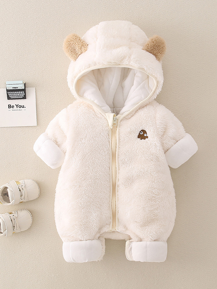 Ropa de bebé para otoño e invierno, engrosada con algodón, ropa de una pieza para niños y niñas, ropa de franela cálida para gatear al aire libre, ropa de algodón.