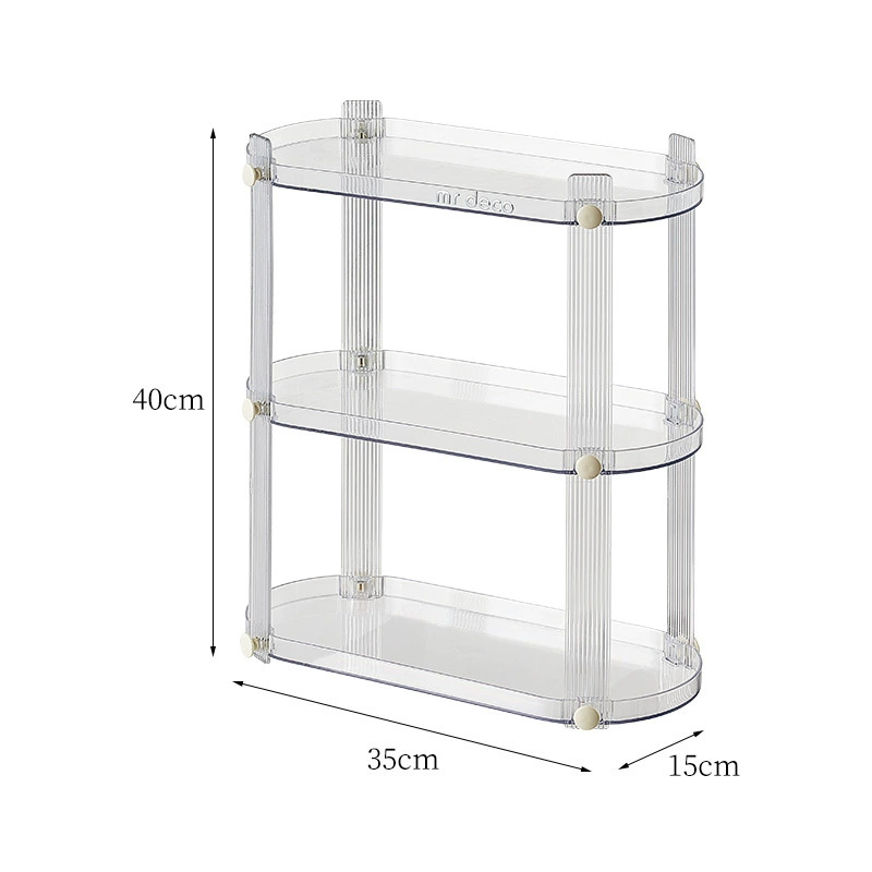 Transparent table glass holder, perfume, cosmetic storage system