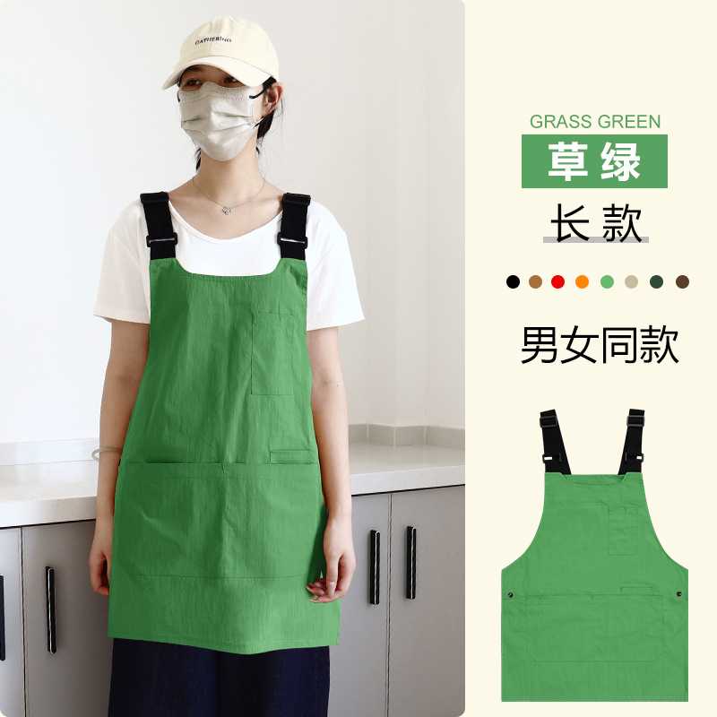 Comercio exterior delantal de lona impermeable logotipo personalizado sala de arte barista ropa de trabajo caballo clip delantal casero chaleco