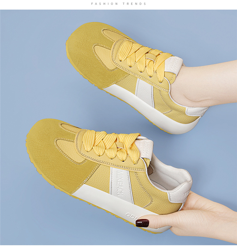 Giày sneaker nữ da thật lưới mỏng đế dày mũi tròn phong cách thể thao hè 2025 — JST 7115-1 trái cây xanh, JST 7115-1 màu vàng chi tiết 5