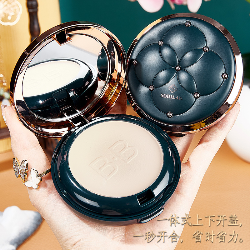 Sotillan light through soft focus BB powder matte oil control not stuck powder makeup powder dry and wet dual-purpose double-layer powder cake batch