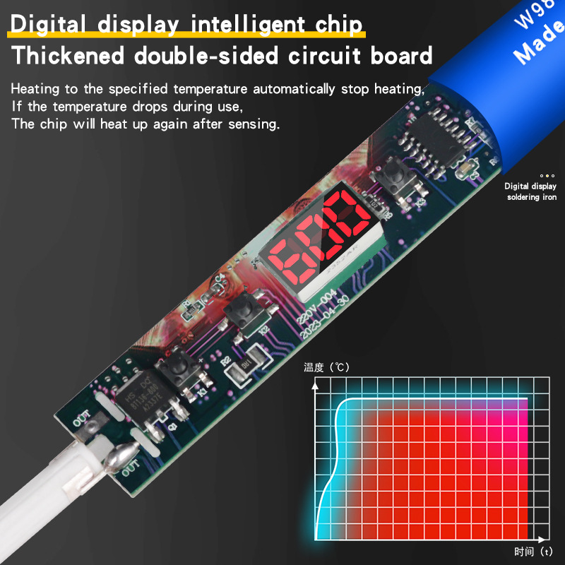 跨境货源 200w大功率数字数显可调温电烙铁600度高温烙铁套垒德株