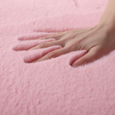 Blanket Plush Bay Window Mat — Car Carpet - light-pink-long-hair-width-50length-160cm
