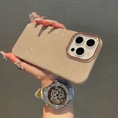 Iphone16 promax星空フラッシュ粉携帯電話ケースリンゴ15高級感シンプル転倒防止保護カバー14